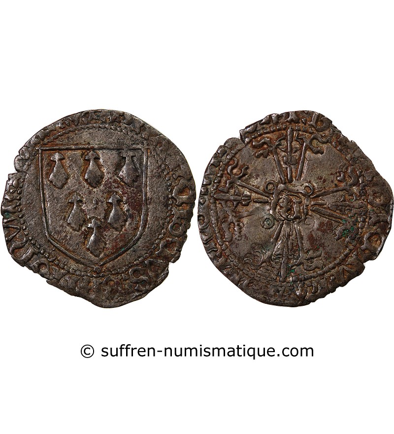 DUCHÉ DE BRETAGNE, FRANCOIS II - GROS A L'ÉCU 1458 / 1488 RENNES