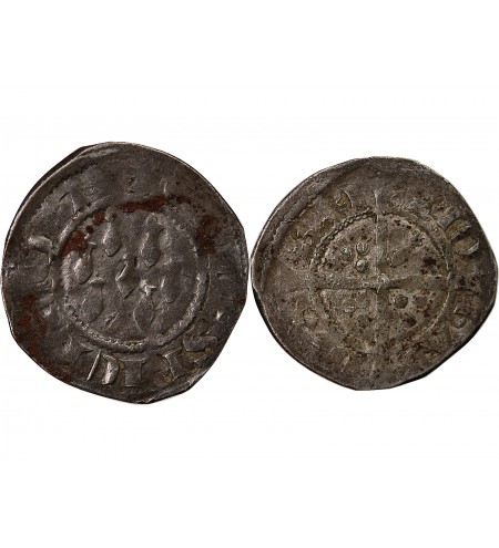DUCHÉ DE BRETAGNE, JEAN IV - 1/2 GROS 1345 / 1399