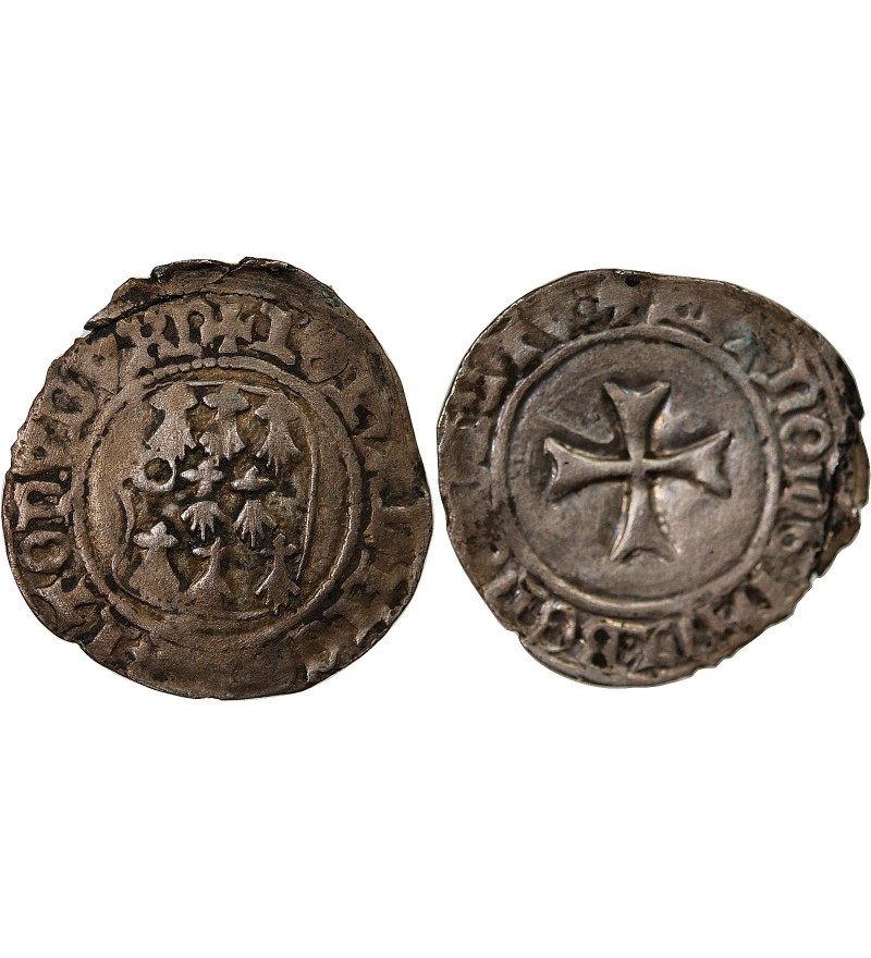 DUCHÉ DE BRETAGNE, JEAN V - BLANC A LA TARGE 1399 / 1442 NANTES