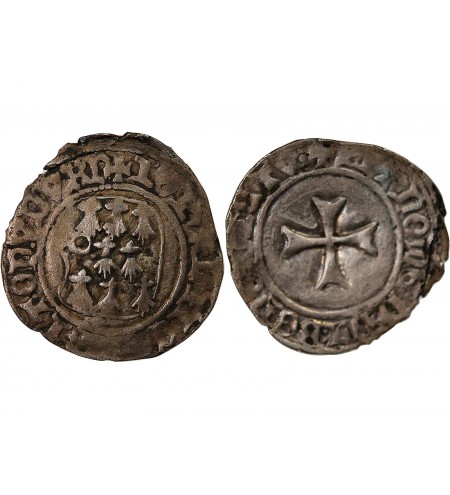 DUCHÉ DE BRETAGNE, JEAN V - BLANC A LA TARGE 1399 / 1442 NANTES