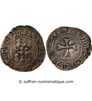 DUCHÉ DE BRETAGNE, JEAN V - BLANC A LA TARGE 1399 / 1442 NANTES