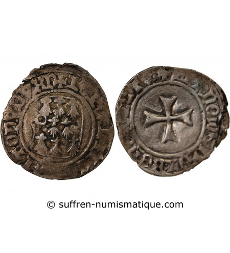 DUCHÉ DE BRETAGNE, JEAN V - BLANC A LA TARGE 1399 / 1442 NANTES