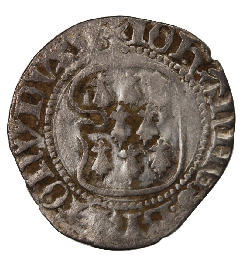 DUCHÉ DE BRETAGNE, JEAN V - BLANC A LA TARGE 1399 / 1442 VANNES