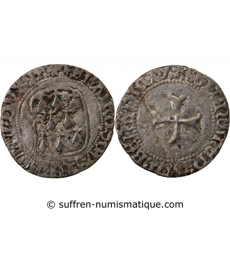 DUCHÉ DE BRETAGNE, FRANCOIS I et II - BLANC A LA TARGE 1442 / 1488 RENNES