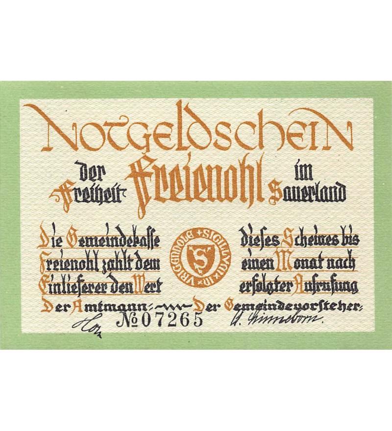 ALLEMAGNE, FREIENOHL - 25 PFENNIG