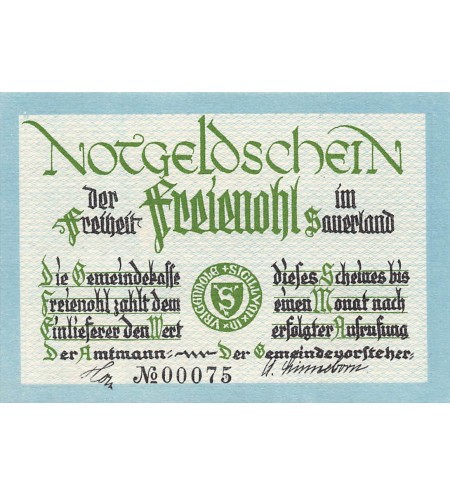 ALLEMAGNE, FREIENOHL - 75 PFENNIG