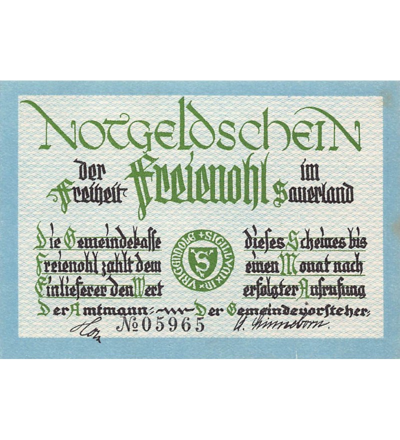 ALLEMAGNE, FREIENOHL - 50 PFENNIG
