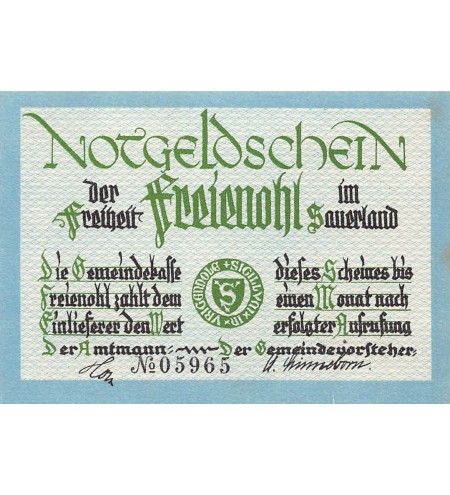 ALLEMAGNE, FREIENOHL - 50 PFENNIG