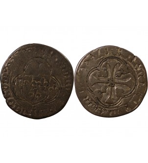 CHARLES VIII - BLANC A LA COURONNE DE BRETAGNE 1483 / 1498 RENNES 2