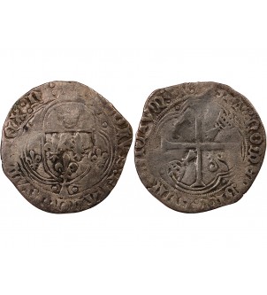 CHARLES VIII - BLANC A LA COURONNE DE BRETAGNE 1483 / 1498 NANTES 2