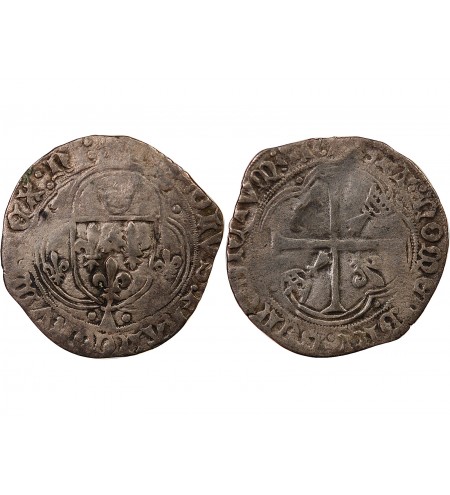 CHARLES VIII - BLANC A LA COURONNE DE BRETAGNE 1483 / 1498 NANTES