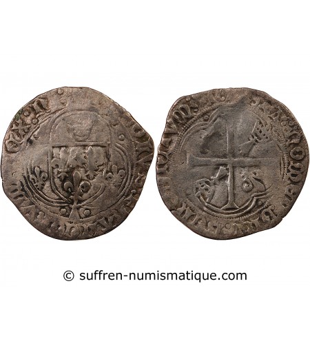 CHARLES VIII - BLANC A LA COURONNE DE BRETAGNE 1483 / 1498 NANTES