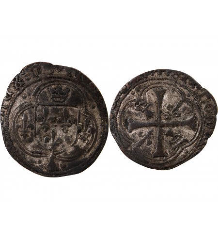 CHARLES VIII - BLANC A LA COURONNE DE BRETAGNE 1483 / 1498 NANTES