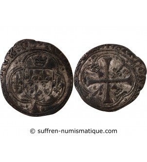 CHARLES VIII - BLANC A LA COURONNE DE BRETAGNE 1483 / 1498 NANTES