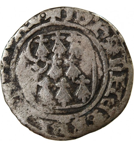 DUCHÉ DE BRETAGNE, JEAN V - BLANC A LA TARGE 1399 / 1442