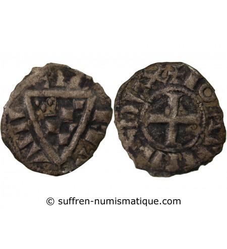 DUCHÉ DE BRETAGNE, JEAN Ier LE ROUX - OBOLE 1237 / 1286 VANNES