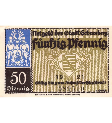 ALLEMAGNE, SCHNEEBERG - 50 PFENNIG 1921