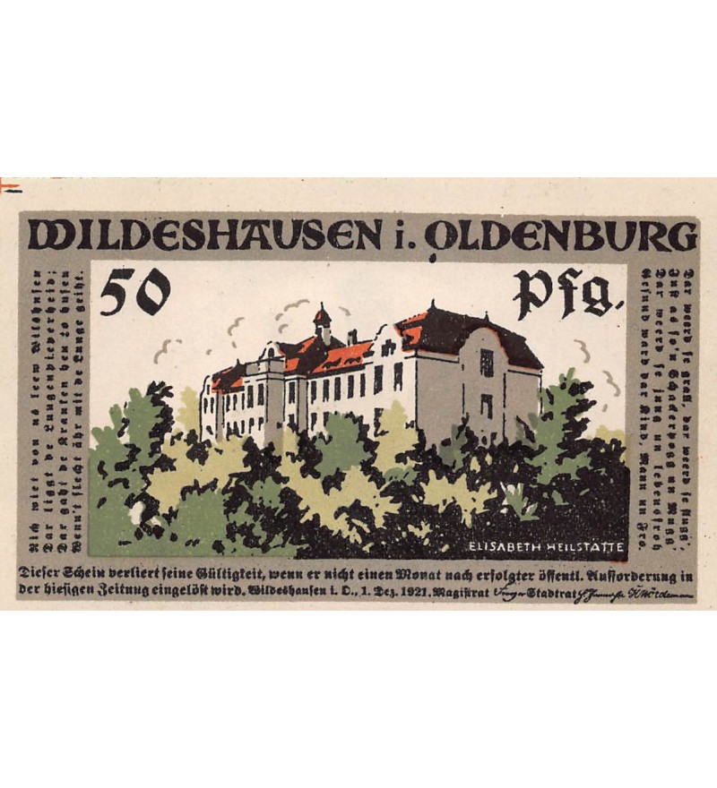 ALLEMAGNE, WILDESHAUSEN - 50 PFENNIG 1921