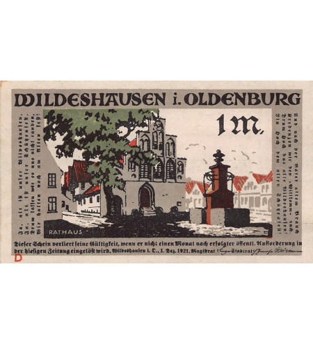 ALLEMAGNE, WILDESHAUSEN - 1 MARK 1921