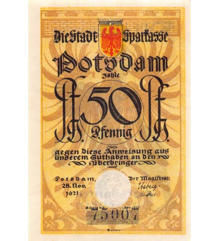 ALLEMAGNE, POTSDAM - 50 PFENNIG 1921