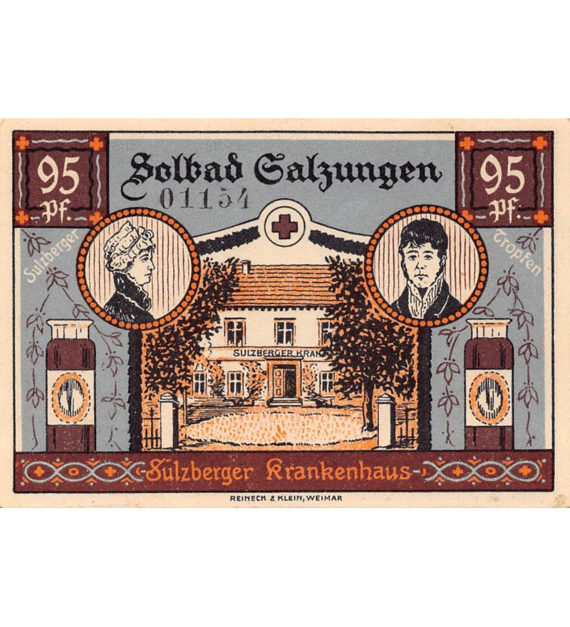ALLEMAGNE, BAD SALZUNGEN - 95 PFENNIG 1921
