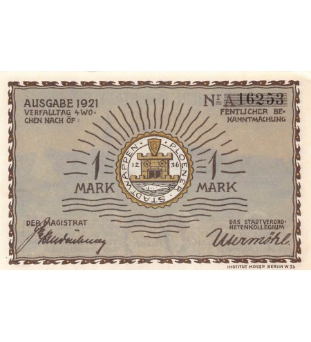 ALLEMAGNE, PLÖN - 1 MARK 1921