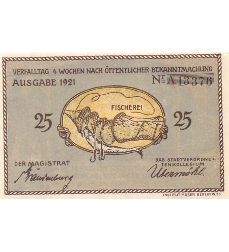 ALLEMAGNE, PLÖN - 25 PFENNIG 1921