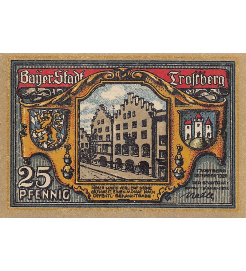 ALLEMAGNE, TROSTBERG - 25 PFENNIG 1920