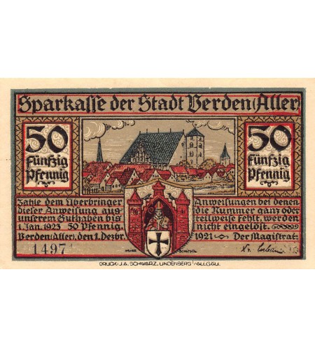 ALLEMAGNE, VERDEN - 50 PFENNIG 1921