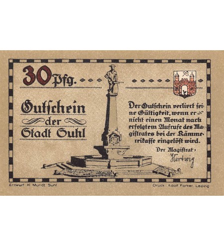 ALLEMAGNE, SUHL - 30 PFENNIG