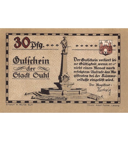 ALLEMAGNE, SUHL - 30 PFENNIG