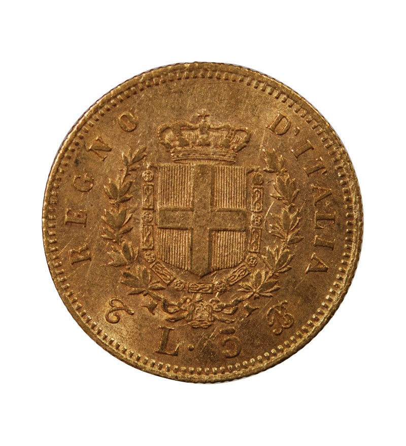 ITALIE, VICTOR-EMMANUEL II - 5 LIRE OR 1863 T BN