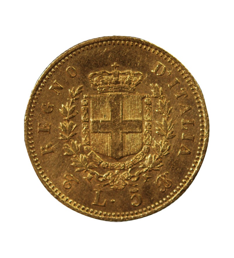 ITALIE, VICTOR-EMMANUEL II - 5 LIRE OR 1863 T BN