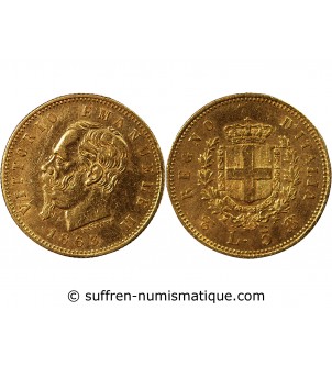 ITALIE, VICTOR-EMMANUEL II - 5 LIRE OR 1863 T BN