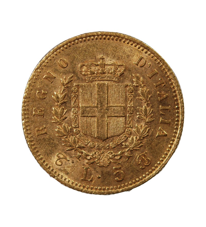 ITALIE, VICTOR-EMMANUEL II - 5 LIRE OR 1863 T BN