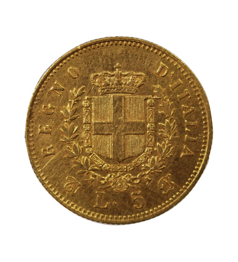 ITALIE, VICTOR-EMMANUEL II - 5 LIRE OR 1865 T BN