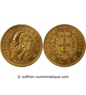 ITALIE, VICTOR-EMMANUEL II - 5 LIRE OR 1865 T BN