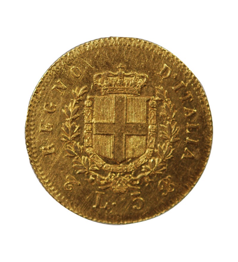 ITALIE, VICTOR-EMMANUEL II - 5 LIRE OR 1865 T BN