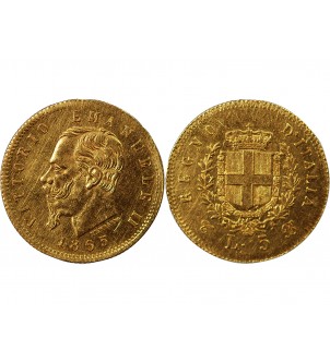 ITALIE, VICTOR-EMMANUEL II - 5 LIRE OR 1865 T BN 2