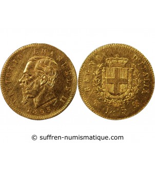 ITALIE, VICTOR-EMMANUEL II - 5 LIRE OR 1865 T BN