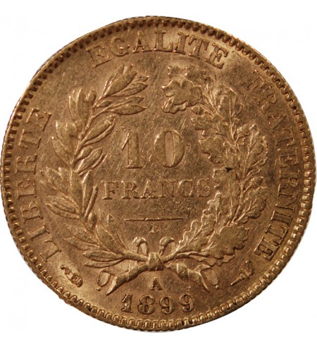 10 FRANCS OR CERES 1899 A PARIS