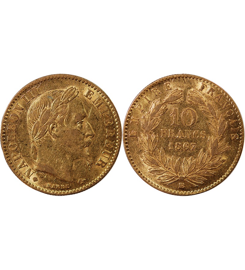 NAPOLEON III - 10 FRANCS OR 1866 BB STRASBOURG
