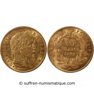NAPOLEON III - 10 FRANCS OR 1866 BB STRASBOURG