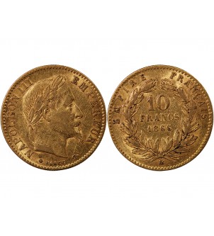 NAPOLEON III - 10 FRANCS OR 1866 BB STRASBOURG 2