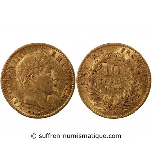 NAPOLEON III - 10 FRANCS OR 1866 BB STRASBOURG