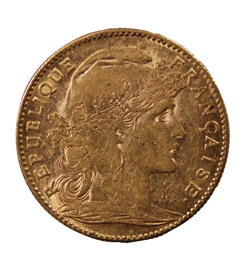 MARIANNE, COQ - 10 FRANCS OR 1907﻿