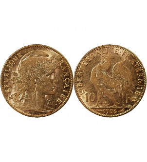 MARIANNE, COQ - 10 FRANCS OR 1906 2