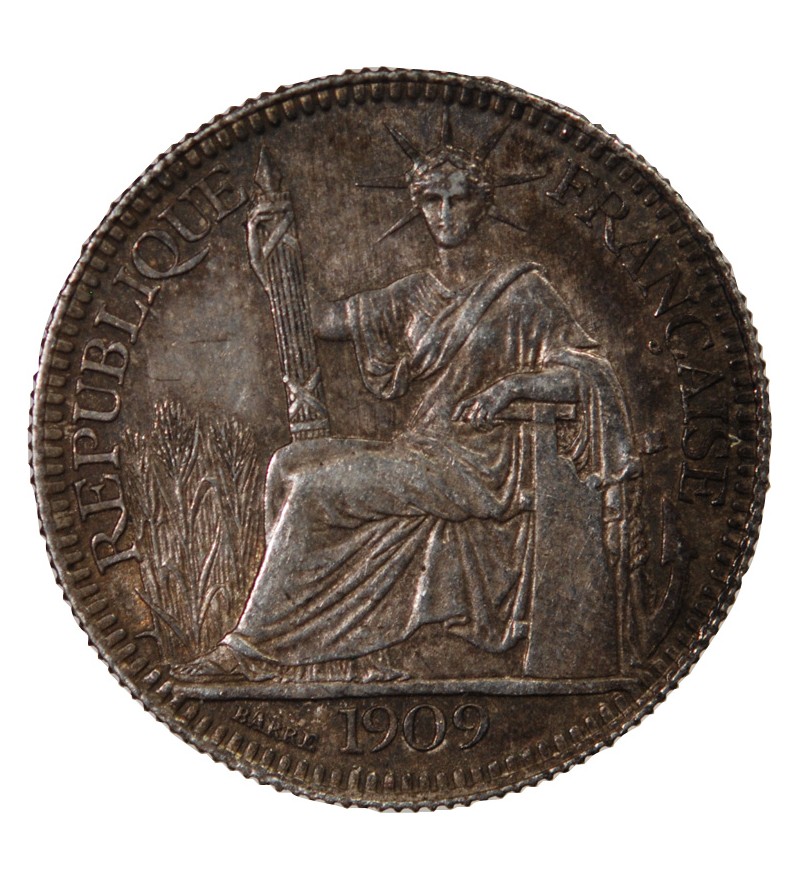 INDOCHINE FRANCAISE - 10 CENTIMES ARGENT 1909 A PARIS