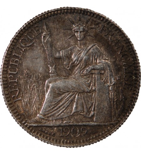 INDOCHINE FRANCAISE - 10 CENTIMES ARGENT 1909 A PARIS