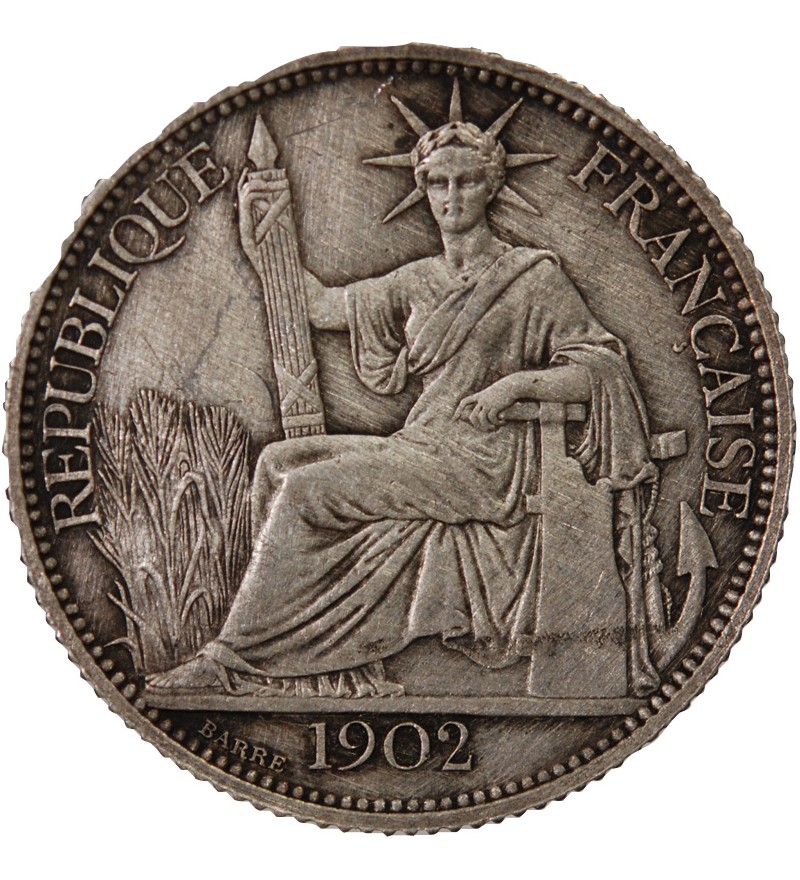 INDOCHINE FRANCAISE - 20 CENTIMES ARGENT 1902 A PARIS